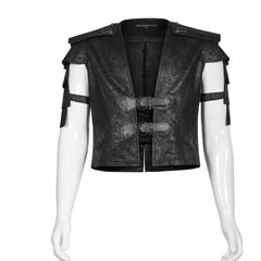 Y-632 Cool Military Leather Short Punk Jacket?-??Punk Rave Clothing