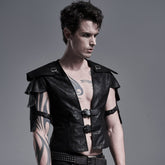 Y-632 Cool Military Leather Short Punk Jacket?-??Punk Rave Clothing