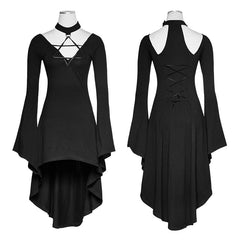 PQ-184 Dark Witch Sexy Irregular Hem Long Sleeve Gothic Dresses?-??Punk Rave Clothing