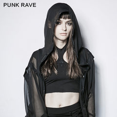 PT-115 black Irregular Demon Bone Print Punk Vest With Cross?-??Punk Rave Clothing