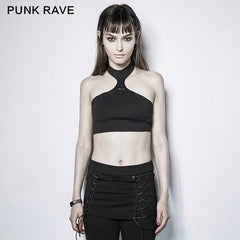 PT-115 black Irregular Demon Bone Print Punk Vest With Cross?-??Punk Rave Clothing