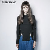 PT-118 Adjustable Drawstring Hollow Out Tight Women Bottoming Gothic Shirt?-??Punk Rave Clothing