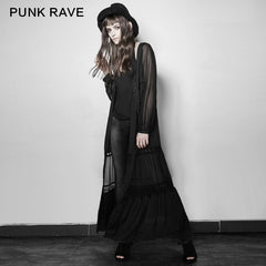 PY-192 Vintage Style Sheer Sleeves Long Lace Flowing Gothic Coat?-??Punk Rave Clothing