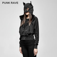 PY-208 Bat Shape Do Old Adult Winter Cotton Punk Jacket?-??Punk Rave Clothing
