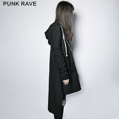 PY-216 Dark Skinny Hoodie Punk Coat With The Short Front And Long Back?-??Punk Rave Clothing