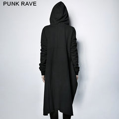 PY-216 Dark Skinny Hoodie Punk Coat With The Short Front And Long Back?-??Punk Rave Clothing