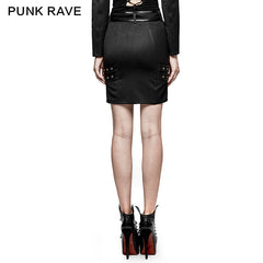 Q-316 Delicate Uniform Military Warrior Wrapped Half Punk Skirt?-??Punk Rave Clothing