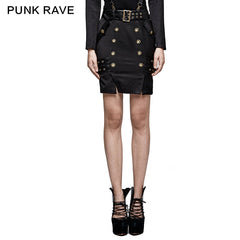 Q-316 Delicate Uniform Military Warrior Wrapped Half Punk Skirt?-??Punk Rave Clothing