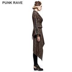 Y-731 Steampunk Hot Stamping Dovetail Woven Punk Jacket With Removable Hem?-??Punk Rave Clothing
