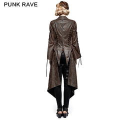 Y-731 Steampunk Hot Stamping Dovetail Woven Punk Jacket With Removable Hem?-??Punk Rave Clothing