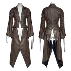 Y-731 Steampunk Hot Stamping Dovetail Woven Punk Jacket With Removable Hem?-??Punk Rave Clothing
