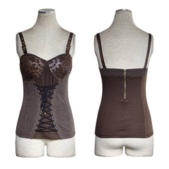 Y-727 Steampunk Gear Burnt Out Stretchy Knitted Twill Punk Vest?-??Punk Rave Clothing