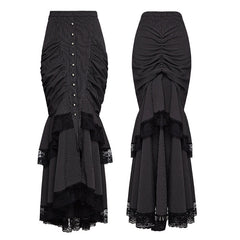 Q-306 Steampunk Graceful Full-skirted Stripes Woven Fishtail Punk Skirt?-??Punk Rave Clothing