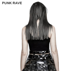 T-447 Ghost Hands Printed Strapless Short Punk Vest?-??Punk Rave Clothing