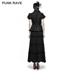 Q-314 Two-piece Noble Splicing Puff Sleeve Gothic Dresses?-??Punk Rave Clothing
