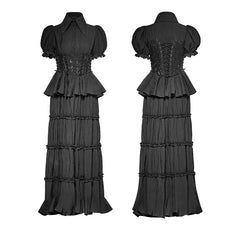 Q-314 Two-piece Noble Splicing Puff Sleeve Gothic Dresses?-??Punk Rave Clothing
