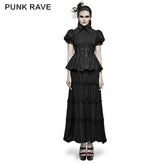 Q-314 Two-piece Noble Splicing Puff Sleeve Gothic Dresses?-??Punk Rave Clothing