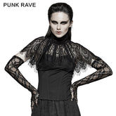 T-448 Asymmetric Peacock Cape black Gothic T-shirts?-??Punk Rave Clothing