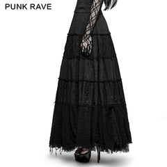 Q-309 Fashionable Fresh Girls Color Contrast Sector Big Swing Gothic Skirt?-??Punk Rave Clothing