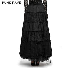 Q-309 Fashionable Fresh Girls Color Contrast Sector Big Swing Gothic Skirt?-??Punk Rave Clothing
