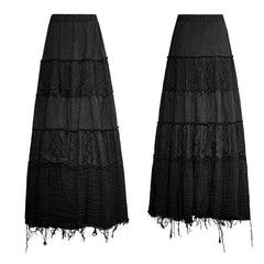 Q-309 Fashionable Fresh Girls Color Contrast Sector Big Swing Gothic Skirt?-??Punk Rave Clothing