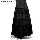 Q-309 Fashionable Fresh Girls Color Contrast Sector Big Swing Gothic Skirt?-??Punk Rave Clothing