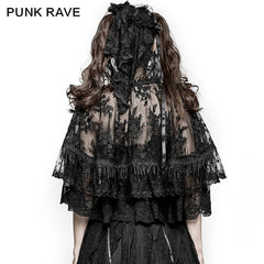 LY-060 Flower Embroidered High Collar Lace Gothic Coat/lolita Cloak?-??Punk Rave Clothing