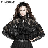 LY-060 Flower Embroidered High Collar Lace Gothic Coat/lolita Cloak?-??Punk Rave Clothing