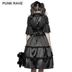 LQ-077 Vintage Lace Collar Ruffled Sleeves Lolita Gothic Dresses?-??Punk Rave Clothing