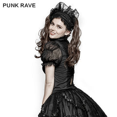 LY-062 Sexy Puff Sleeves Lace Collar Tunic Lolita Gothic Shirt?-??Punk Rave Clothing