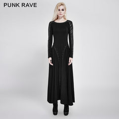 PQ-178 Series Dark Minimal Spell Leather Long Sleeves Punk Dress?-??Punk Rave Clothing