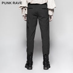 K-287 Pinstripe Simple Fitness Chino Punk Pants?-??Punk Rave Clothing