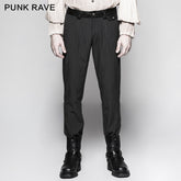 K-287 Pinstripe Simple Fitness Chino Punk Pants?-??Punk Rave Clothing