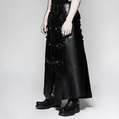 Q-318 Six Pieces Male Leather Eyelet Drawstring Punk Skirt?-??Punk Rave Clothing
