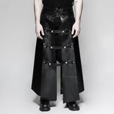 Q-318 Six Pieces Male Leather Eyelet Drawstring Punk Skirt?-??Punk Rave Clothing