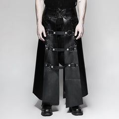 Q-318 Six Pieces Male Leather Eyelet Drawstring Punk Skirt?-??Punk Rave Clothing
