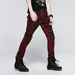 K-214 For Men Detachable Rivet Red Two Wear Night Club Punk Pants?-??Punk Rave Clothing