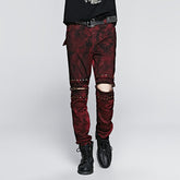 K-214 For Men Detachable Rivet Red Two Wear Night Club Punk Pants?-??Punk Rave Clothing