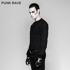 T-469 Military black Heavy Thin Long Sleeve Punk T-shirts?-??Punk Rave Clothing