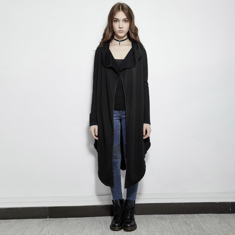 Y-615 The Darkness Fleece Gothic Jackets With Irregular Bottom Hem?-??Punk Rave Clothing