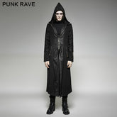 Y-707 Twill Fabric And Stitching Zippered Gothic Trench Coats With A Hood?-??Punk Rave Clothing