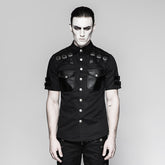 Y-744 Handsome Military Short Sleeve Punk Shirts?-??Punk Rave Clothing