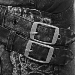 PK-028 black Tight Gothic Pants With Transparent black Mesh And Embroidery?-??Punk Rave Clothing