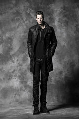 Y-482 Medium Length Winter Gothic Coat With Standing Collar?-??Punk Rave Clothing