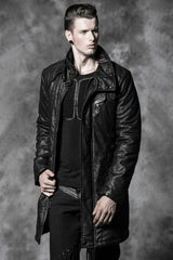 Y-482 Medium Length Winter Gothic Coat With Standing Collar?-??Punk Rave Clothing