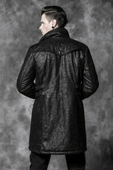 Y-482 Medium Length Winter Gothic Coat With Standing Collar?-??Punk Rave Clothing