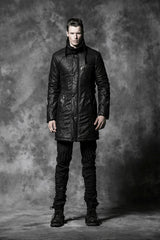 Y-482 Medium Length Winter Gothic Coat With Standing Collar?-??Punk Rave Clothing