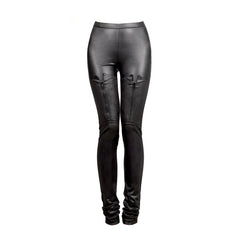PK-025 black Tight Gothic Pants With Zips At Front?-??Punk Rave Clothing