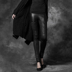 PK-025 black Tight Gothic Pants With Zips At Front?-??Punk Rave Clothing