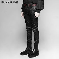 K-285 Vampire Bloody Decoy Elastic Leather Gothic Pants?-??Punk Rave Clothing